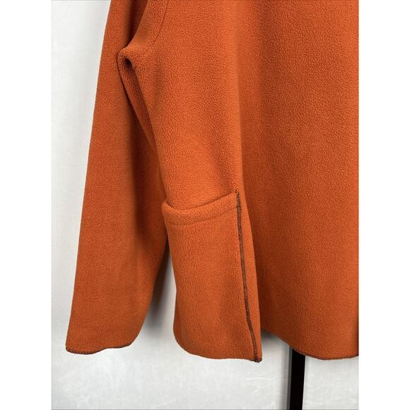 Maralyce Ferree Jacket Womens Large Orange Fleece Coat Wrap Oversized Lagenlook - Picture 4 of 11